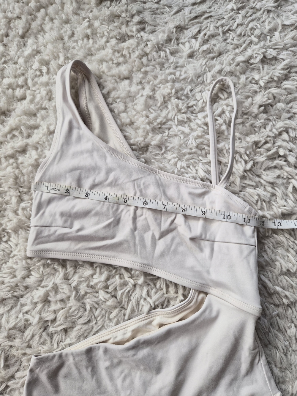 Forever 21 One-Shoulder Cutout Active Romper Cream - XS - Picture 6 of 13